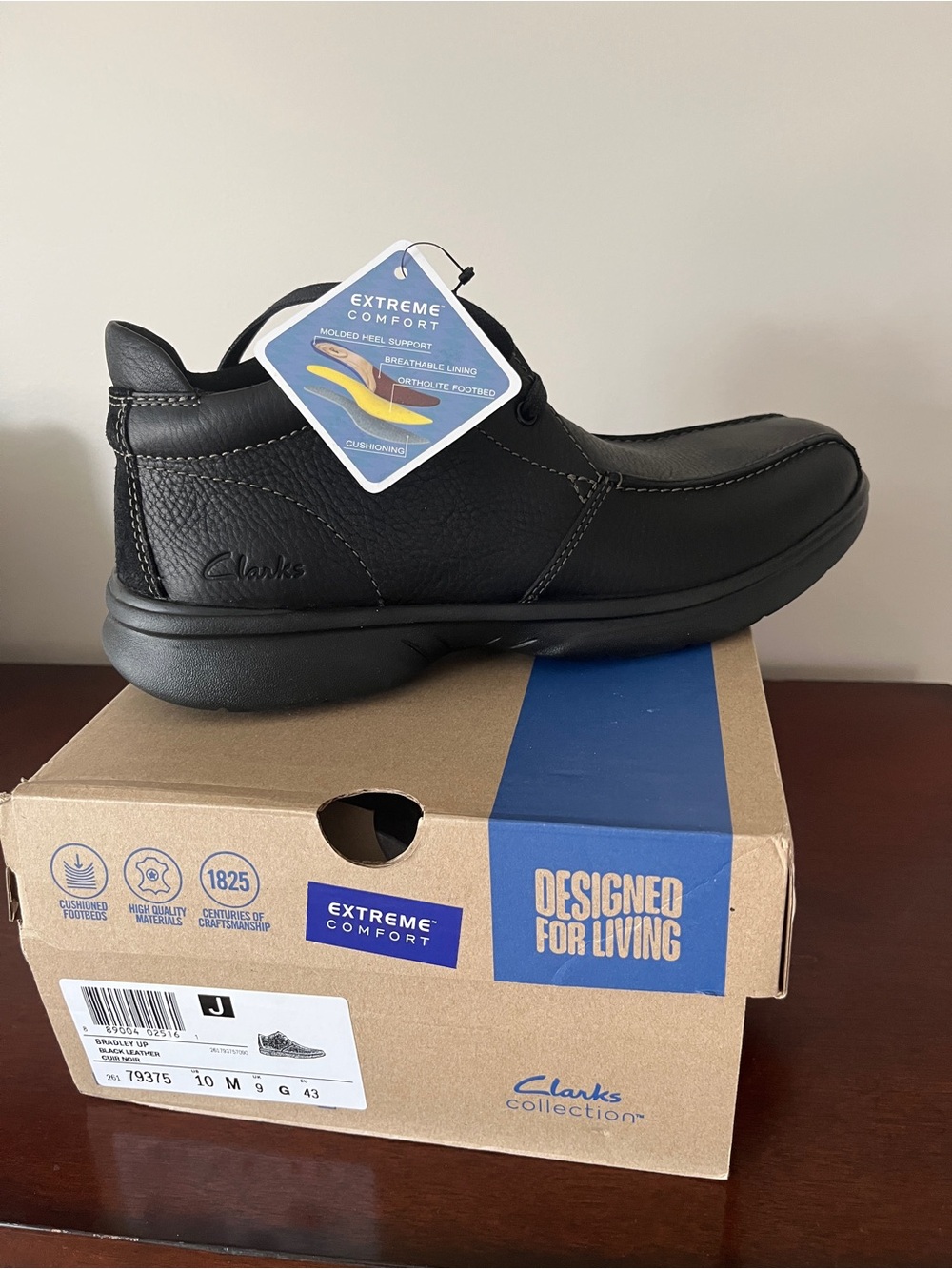 Clarks Men’s Black Leather Slip-On Casual Shoe - Extreme Comfort